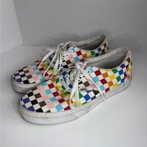 Vans colorful checkered sneakers men’s size 10
